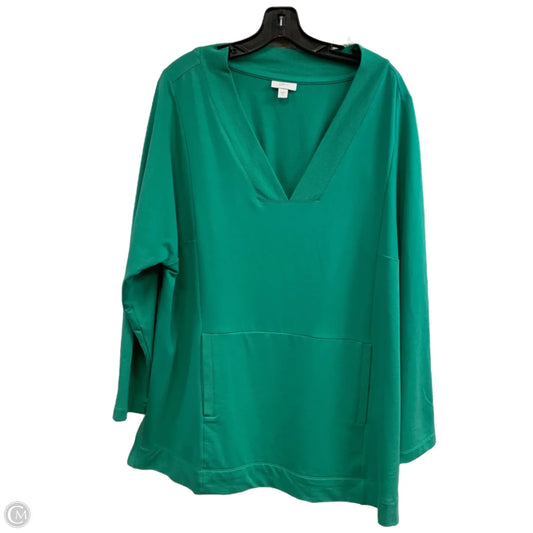 Top Long Sleeve By J. Jill In Green, Size: 2x