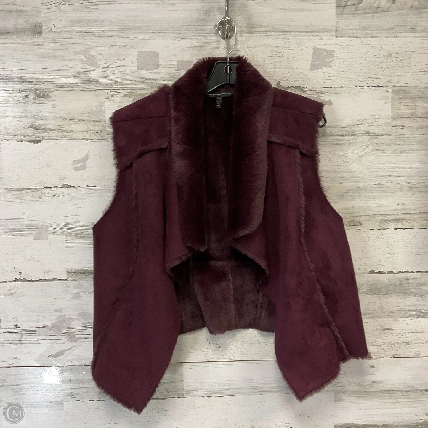 Vest Faux Fur & Sherpa By White House Black Market In Purple, Size: Xl