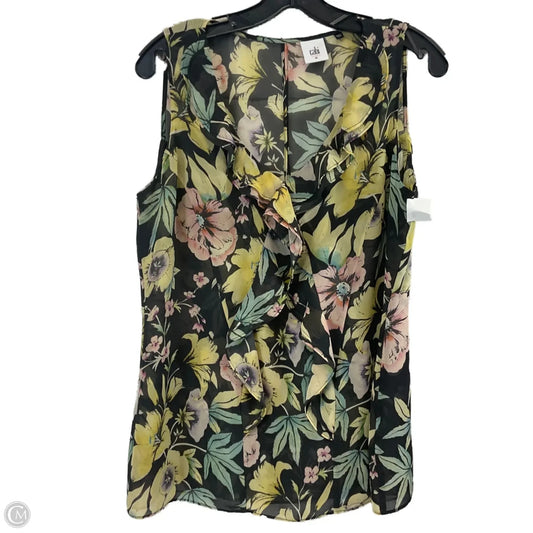 Blouse Sleeveless By Cabi In Black, Size: M