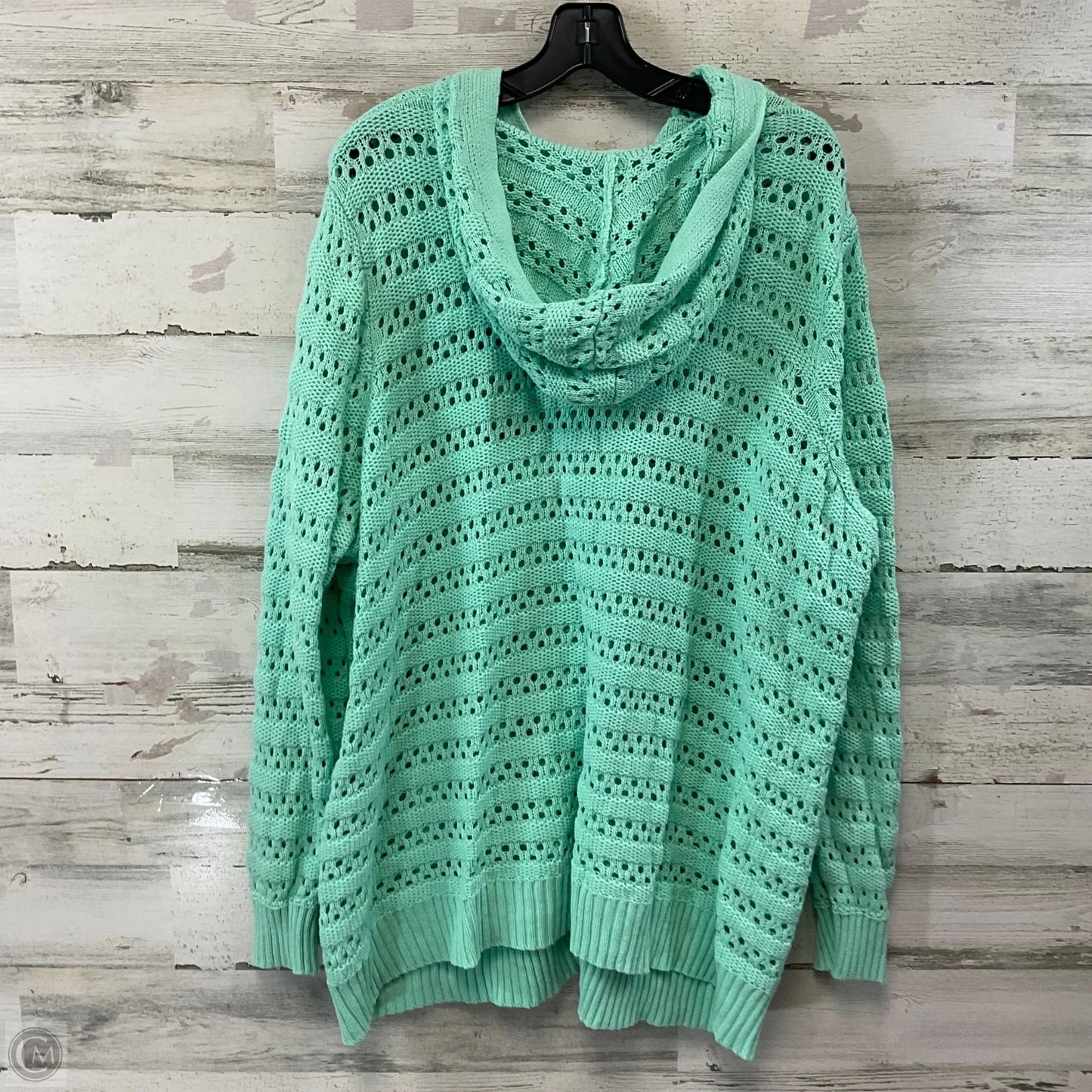 Cardigan By Denim And Company In Green, Size: 2x
