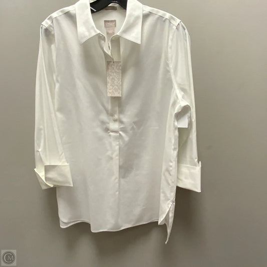Blouse Long Sleeve By Chicos In White, Size: M