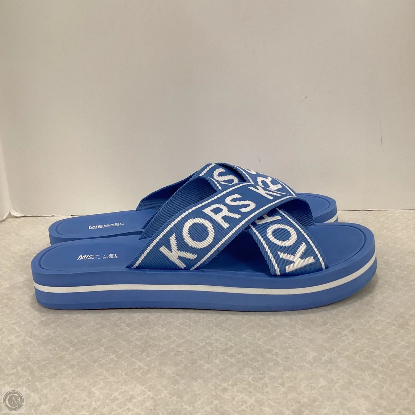 Sandals Flats By Michael By Michael Kors In Blue, Size: 11