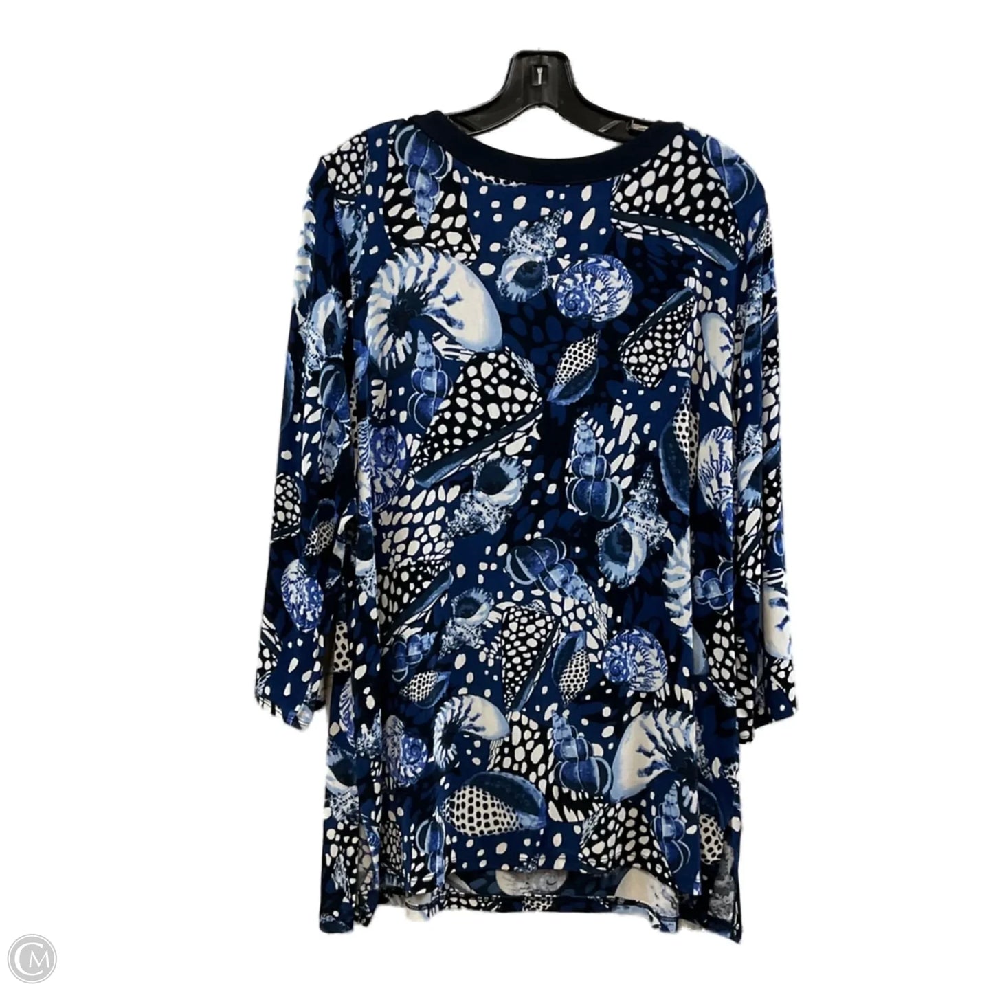 Top 3/4 Sleeve By Chicos In Blue, Size: Xl