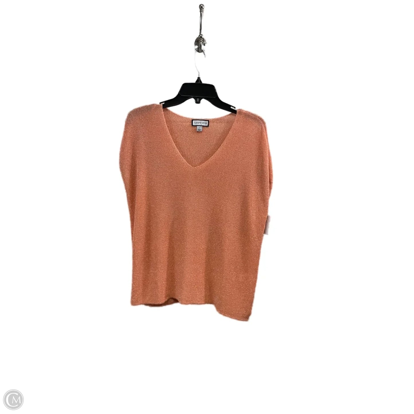 Top Short Sleeve By Sam and Jess In Orange, Size: L
