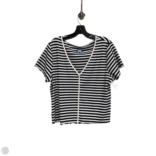 Top Short Sleeve By Old Navy In Blue & White, Size: Xl