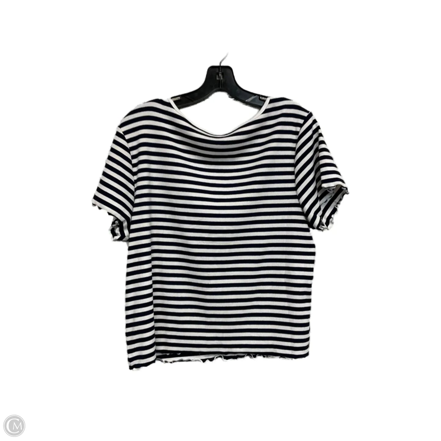 Top Short Sleeve By Old Navy In Blue & White, Size: Xl