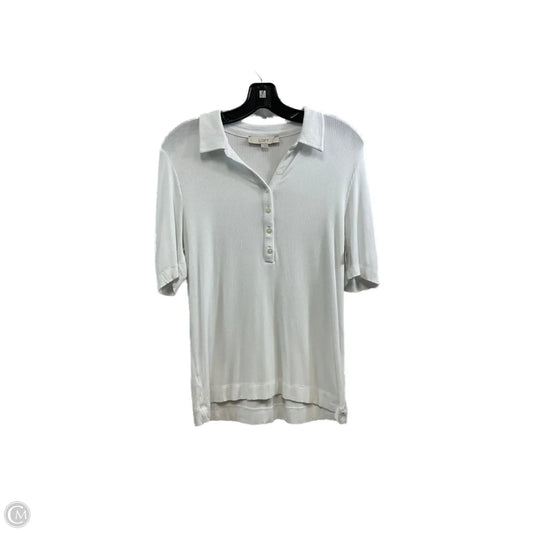 Top Short Sleeve By Loft In White, Size: L