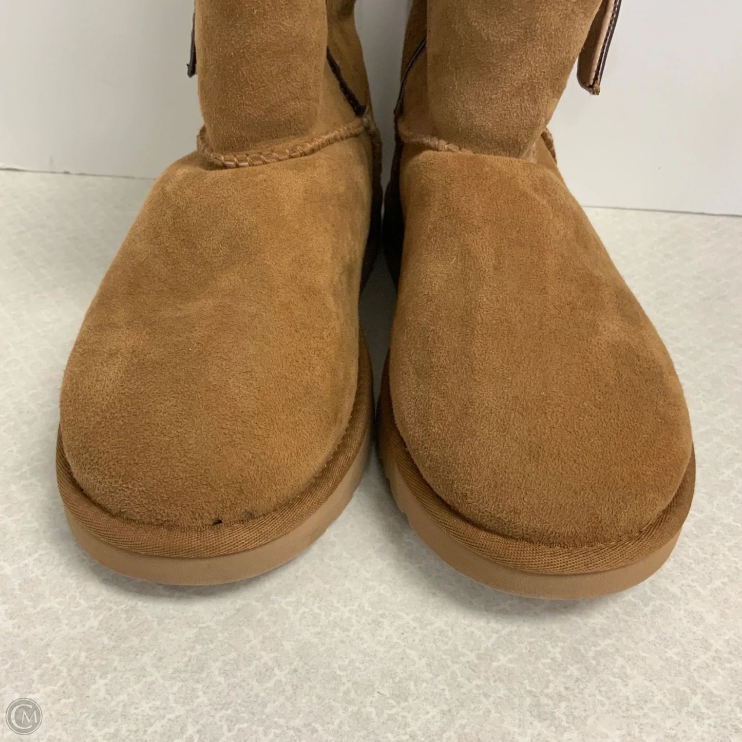 Boots Mid-calf Flats By Ugg In Tan, Size: 9