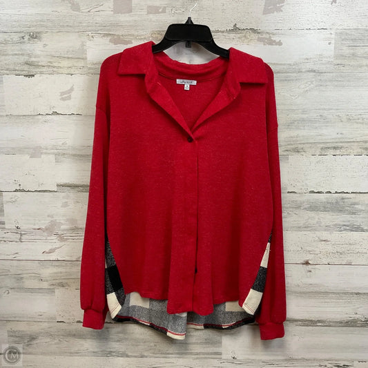 Top Long Sleeve By White Birch In Red, Size: M