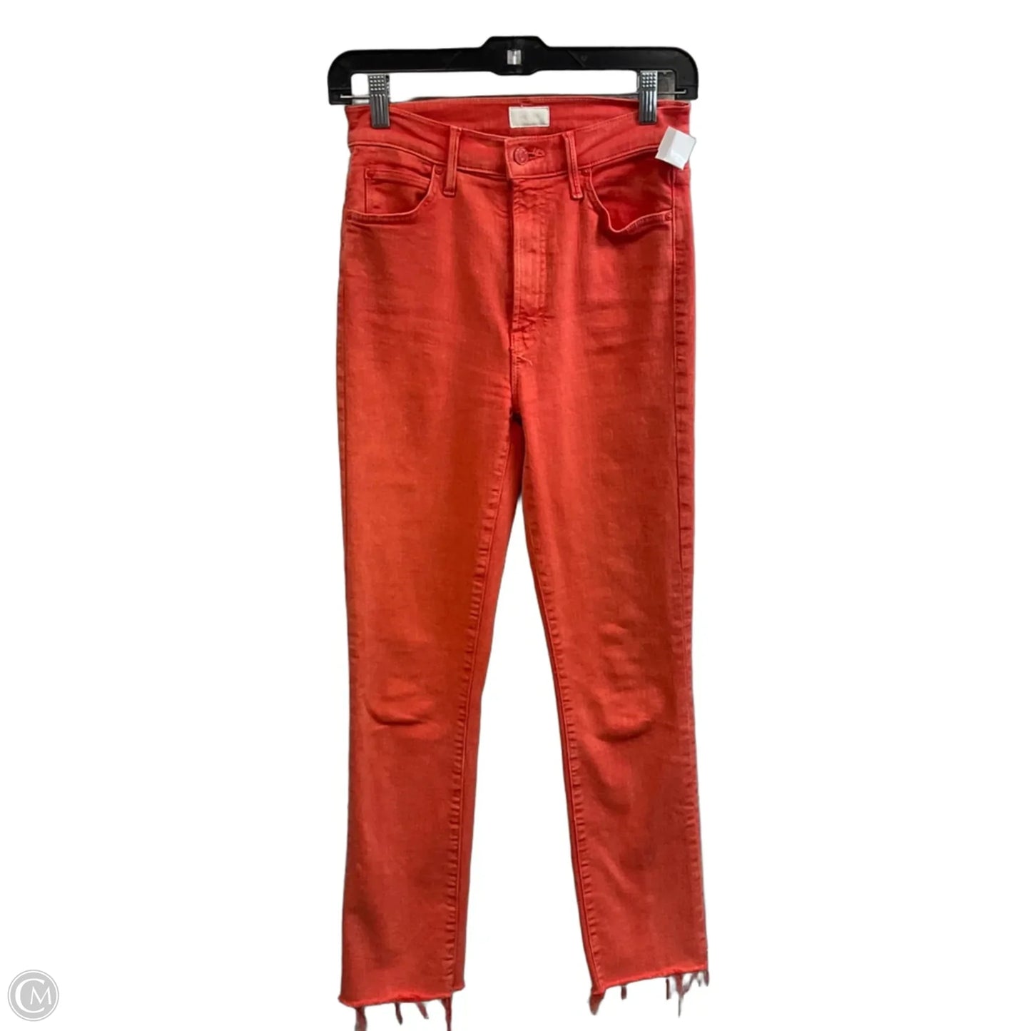 Jeans Straight By Mother In Orange Denim, Size: 0