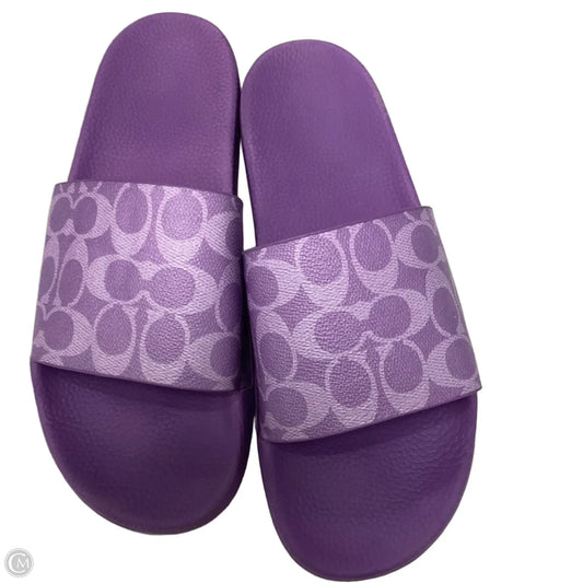 Sandals Designer By Coach In Purple, Size: 11