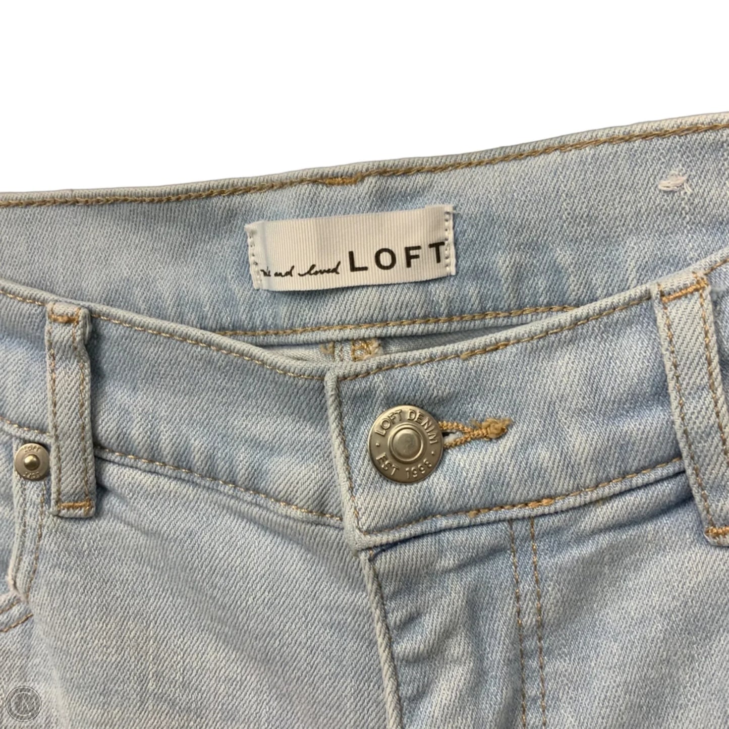 Jeans Straight By Loft In Blue Denim, Size: 6
