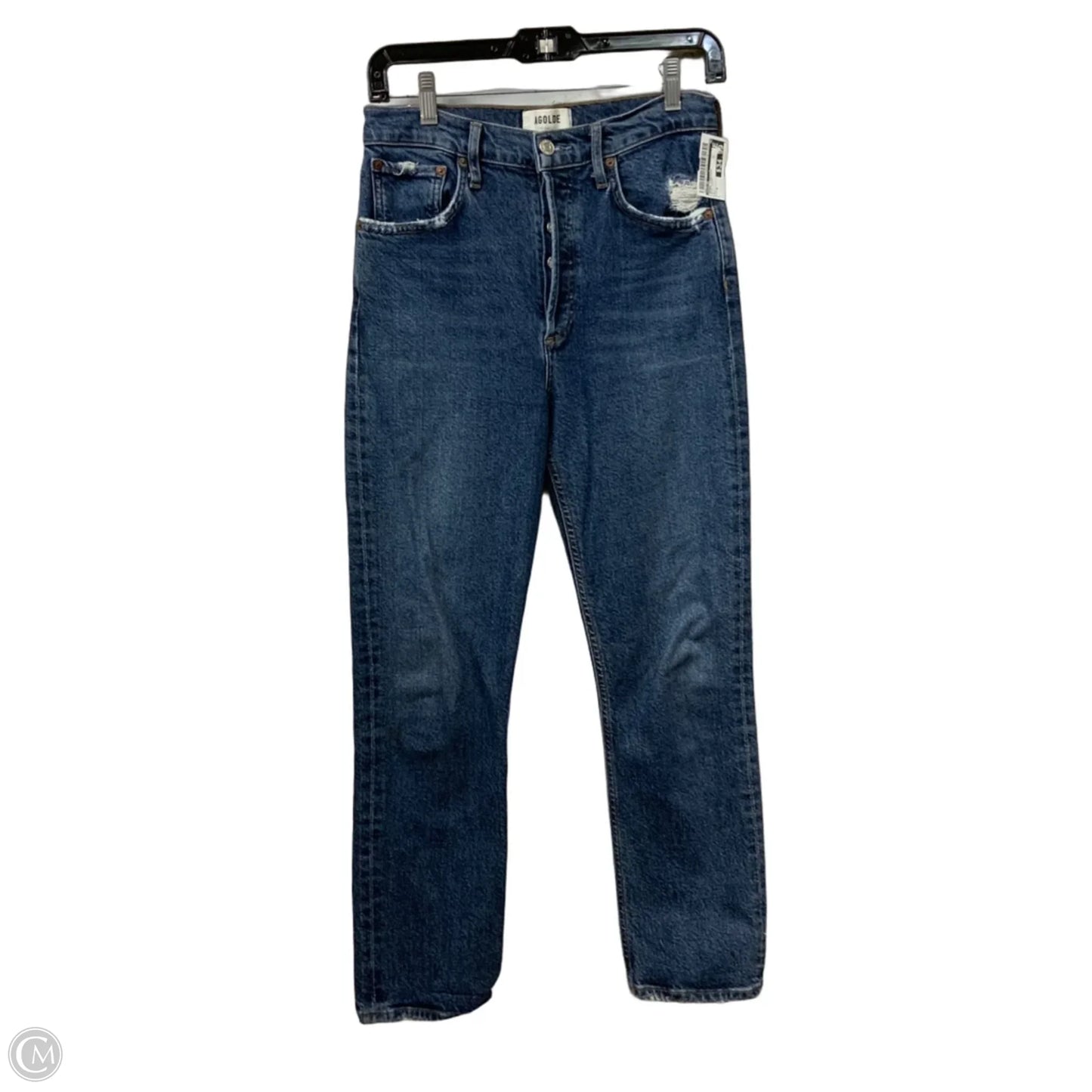 Jeans Straight By Agolde In Blue Denim, Size: 4
