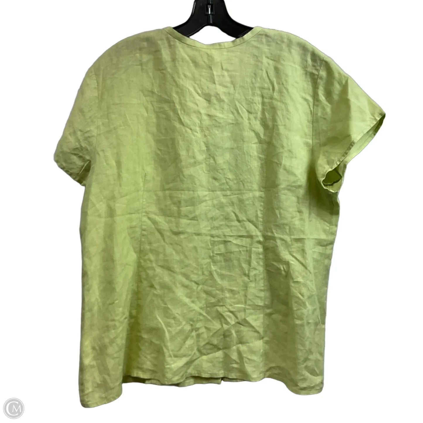 Blouse Short Sleeve By Eileen Fisher In Green, Size: L