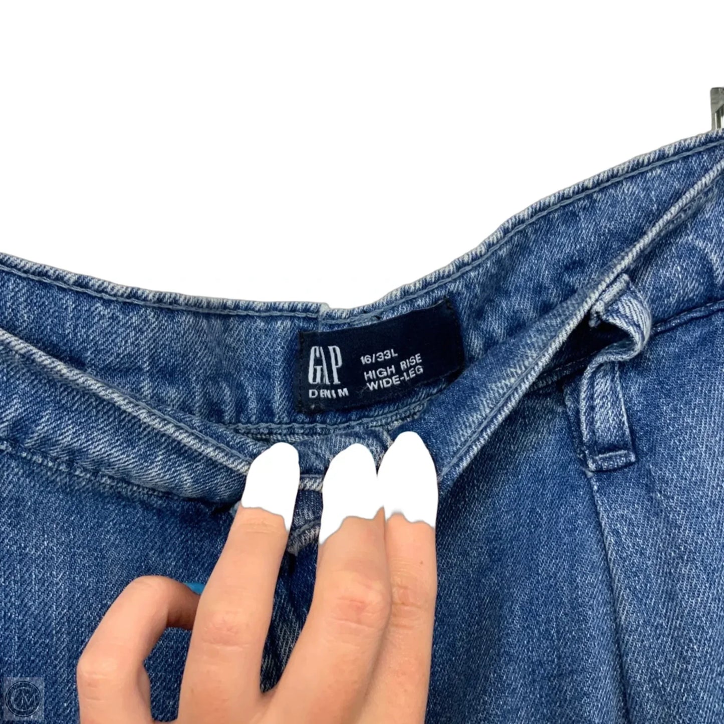 Jeans Wide Leg By Gap In Blue Denim, Size: 16l