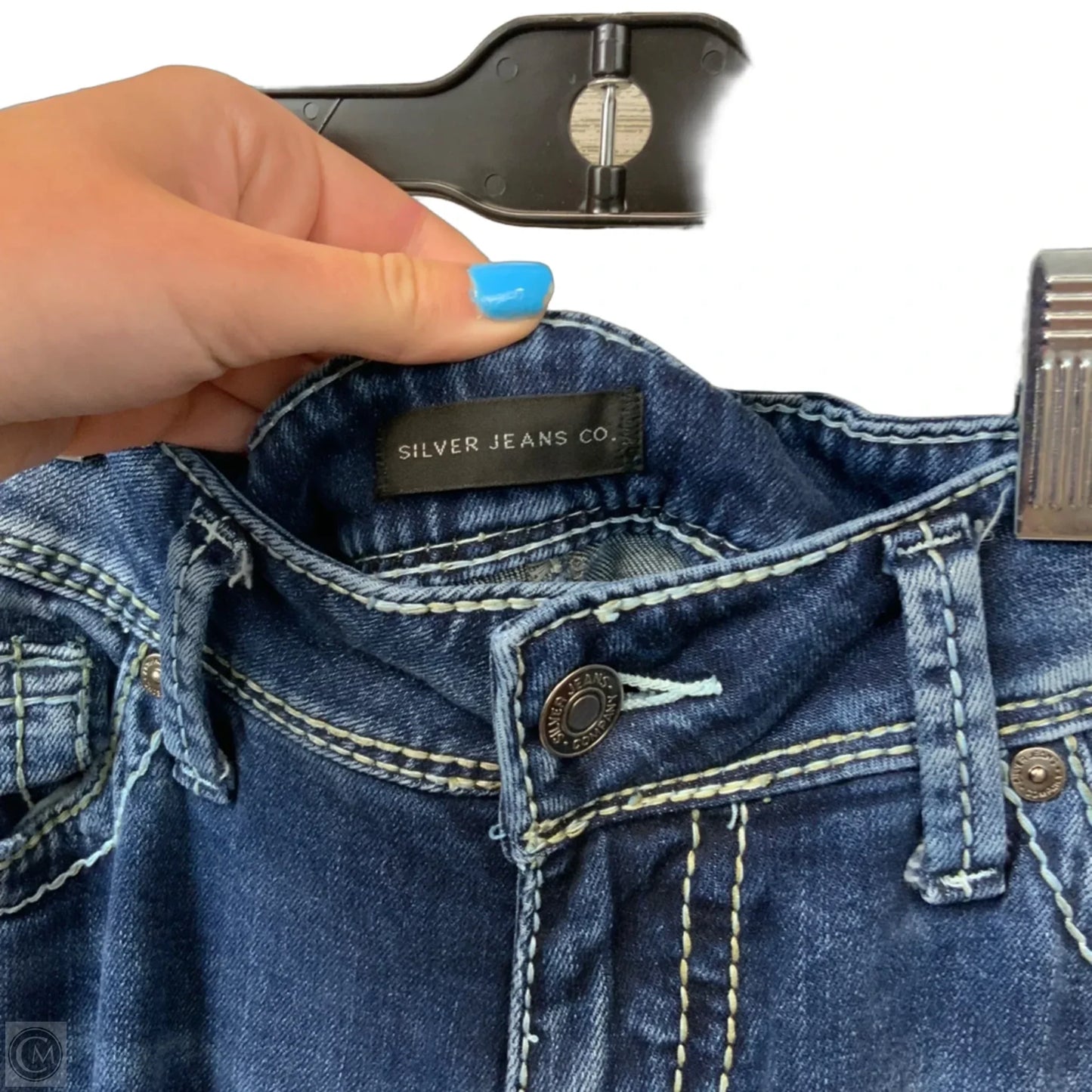 Jeans Boot Cut By Silver In Blue Denim, Size: 4