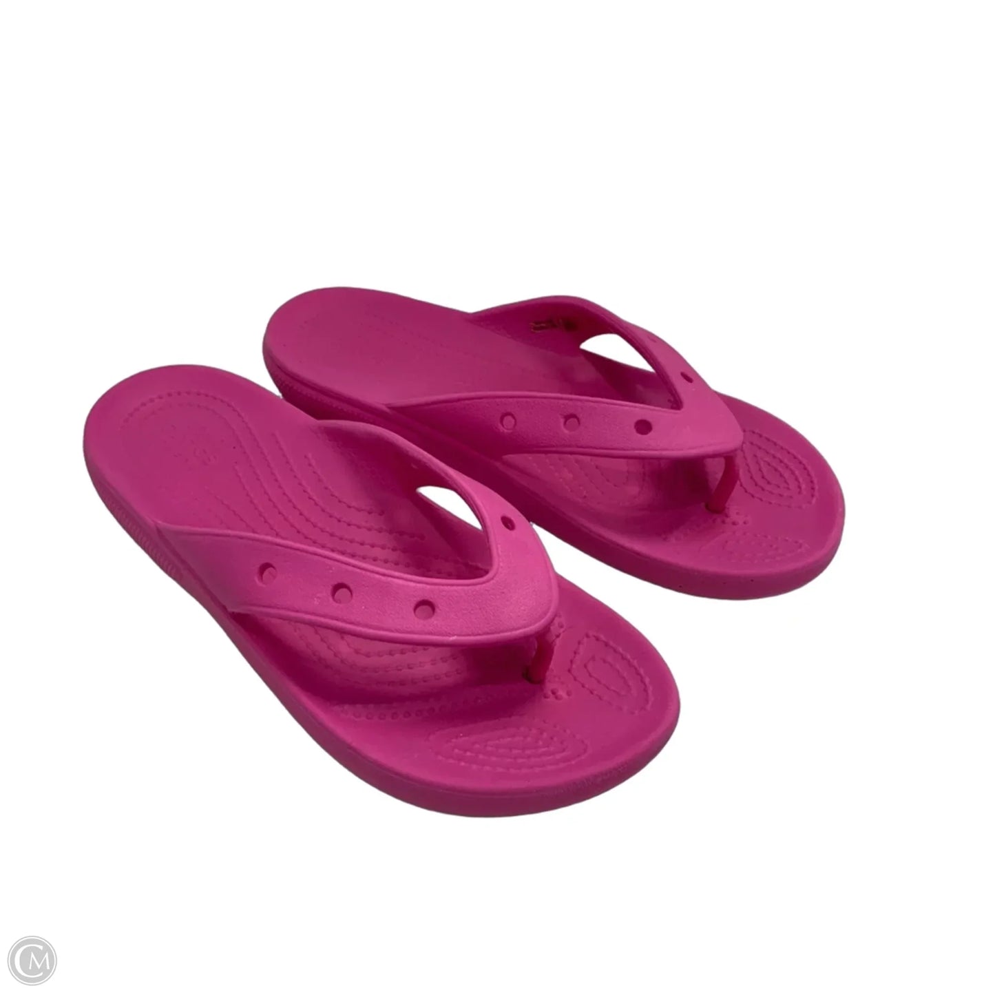 Sandals Flip Flops By Crocs In Pink, Size: 8