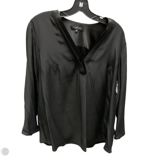 Blouse Designer By Lafayette 148 In Black, Size: 1x