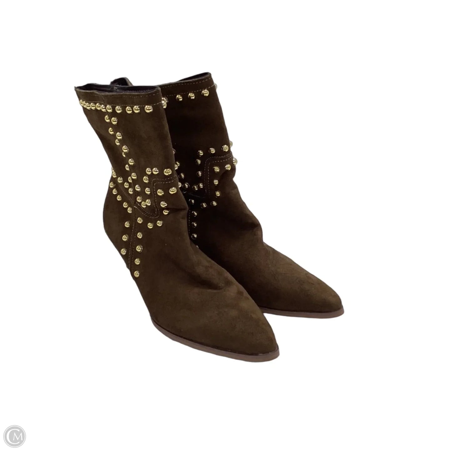 Boots Ankle Heels By Cme In Brown, Size: 9
