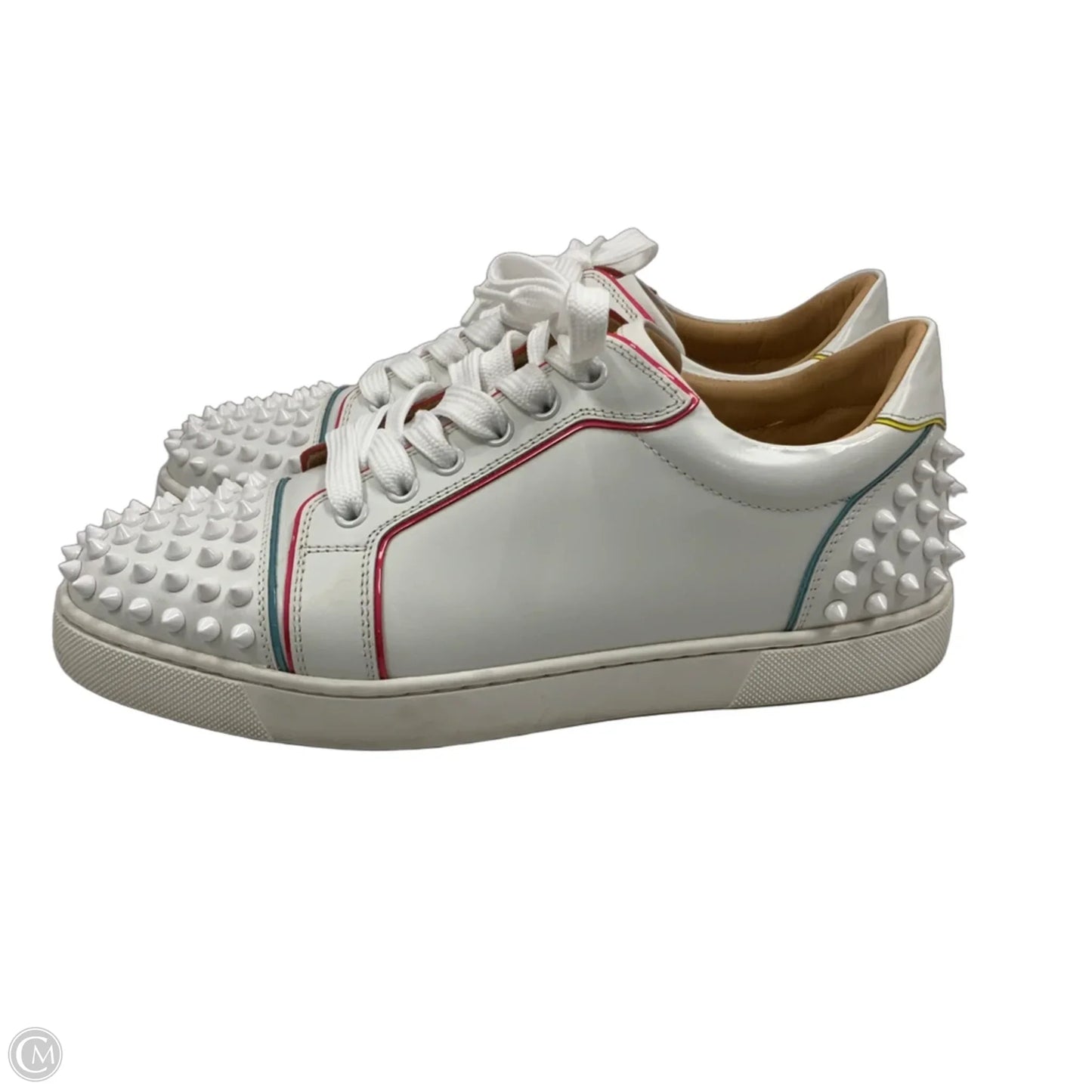 Shoes Luxury Designer By Christian Louboutin In White, Size: 8.5
