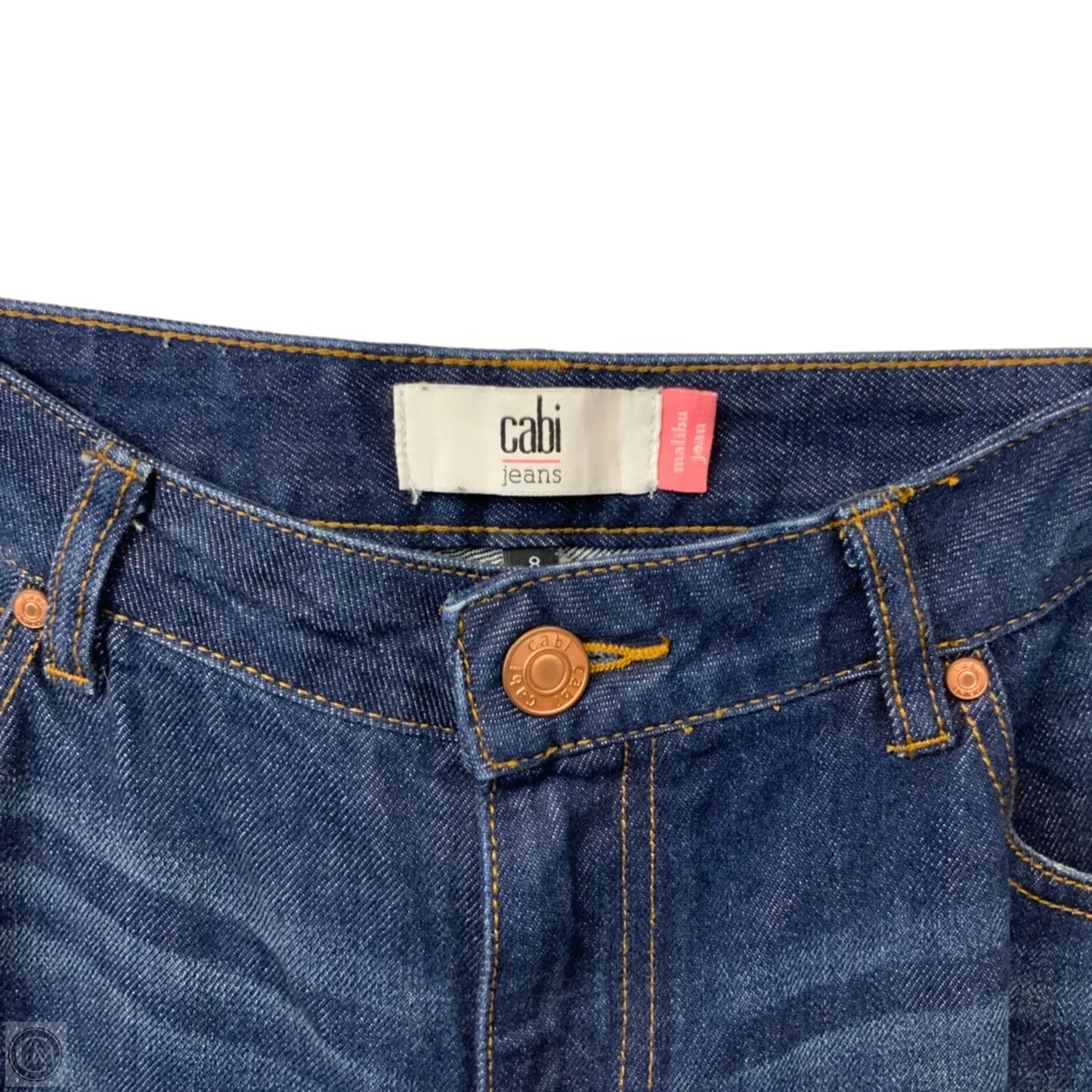 Jeans Straight By Cabi In Blue Denim, Size: 8