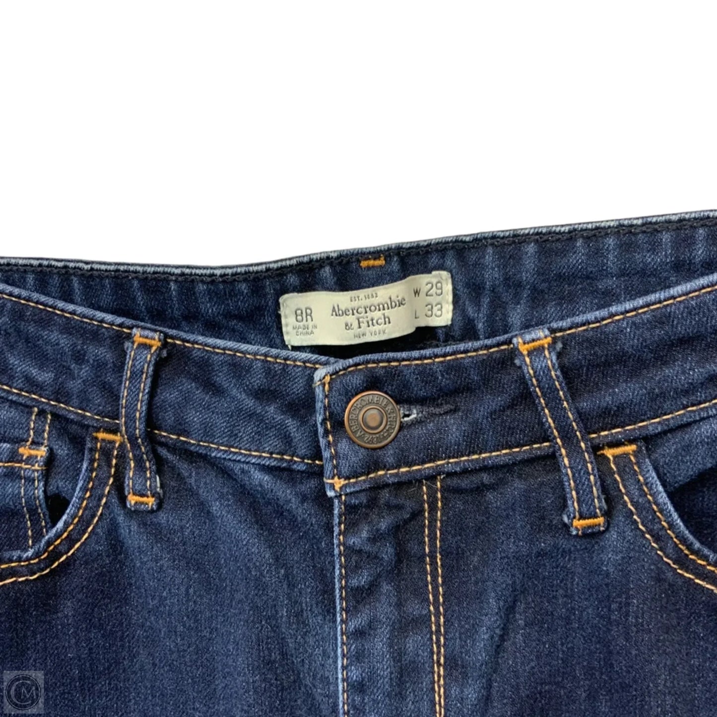 Jeans Straight By Abercrombie And Fitch In Blue Denim, Size: 8