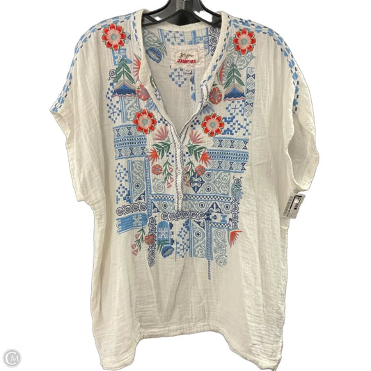Top Short Sleeve By Johnny Was In White, Size: Xl