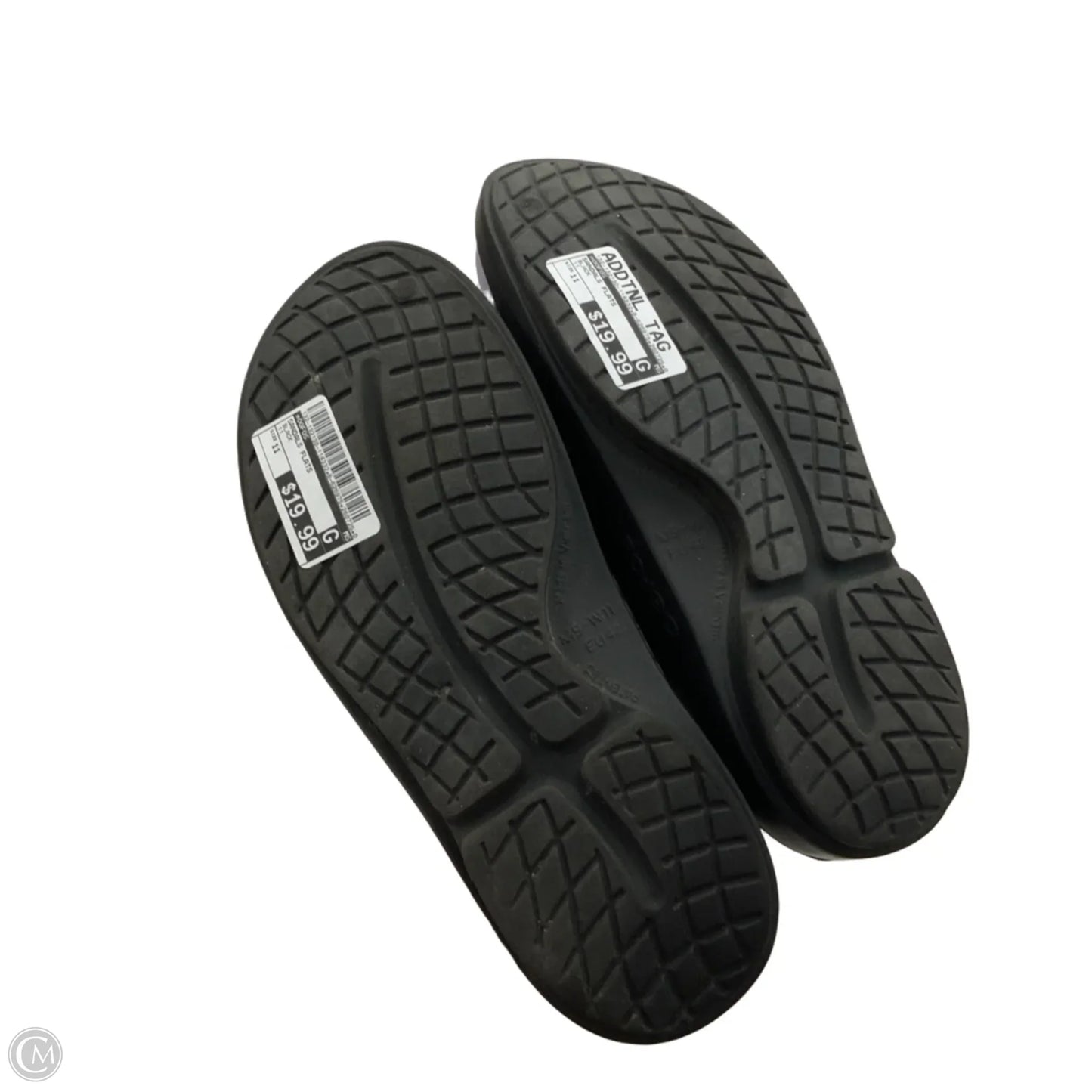 Sandals Flats By Oofos In Black, Size: 11