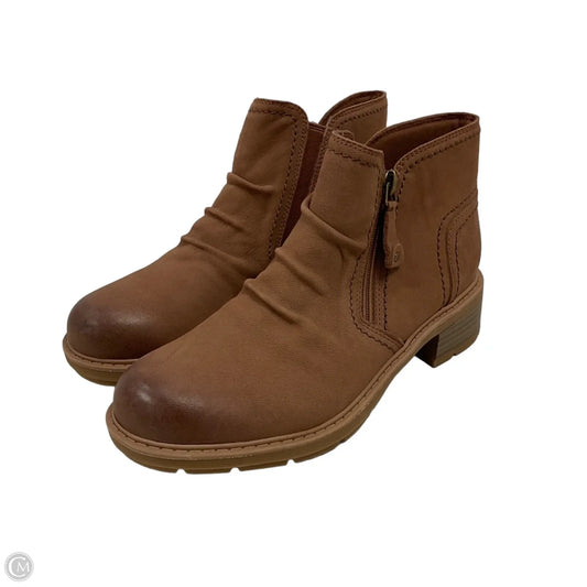 Boots Ankle Heels By Clarks In Brown, Size: 6