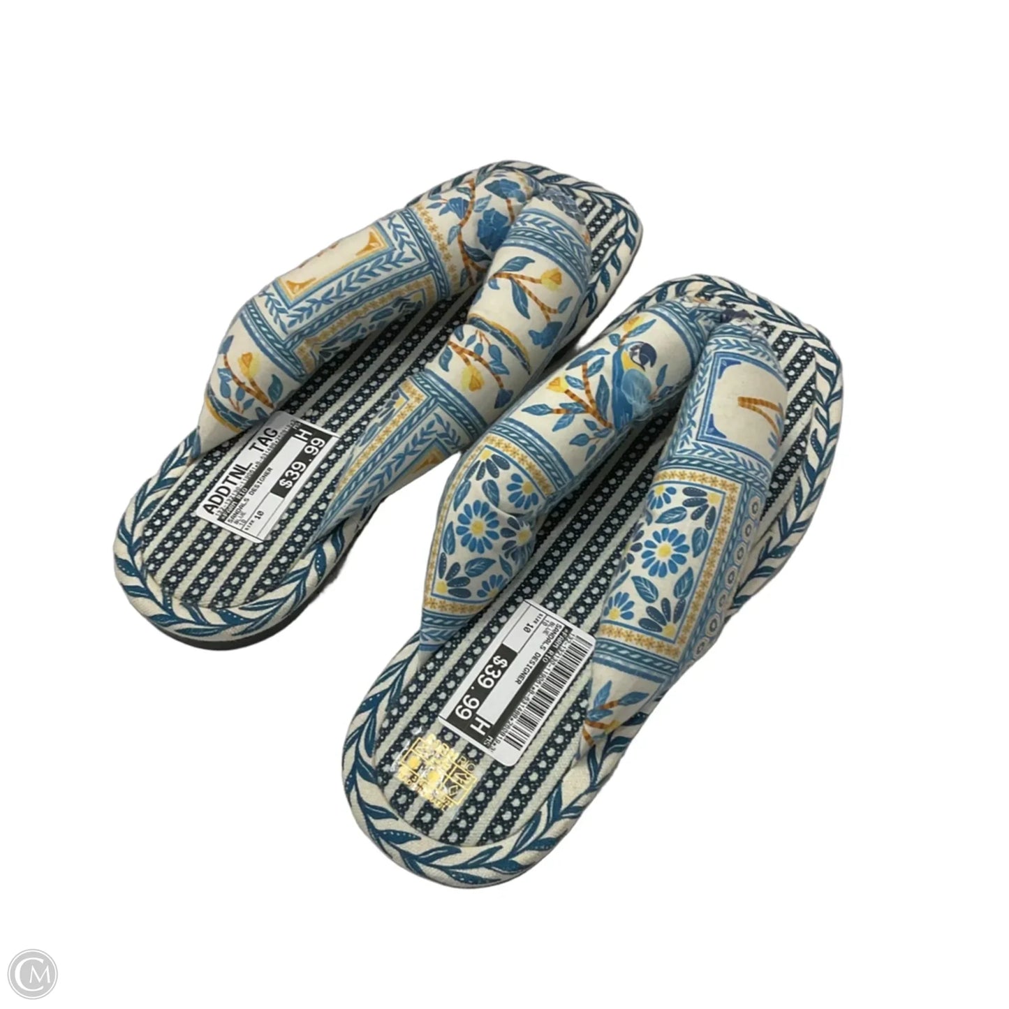 Sandals Designer By Farm Rio In Blue, Size: 10