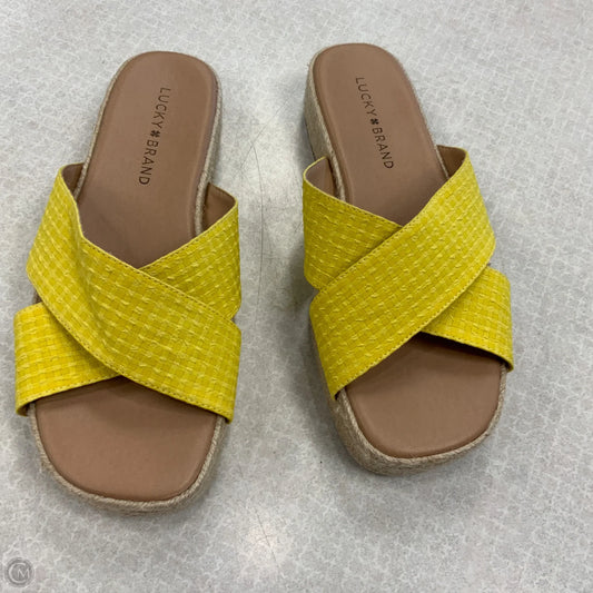 Sandals Flats By Lucky Brand In Yellow, Size: 7