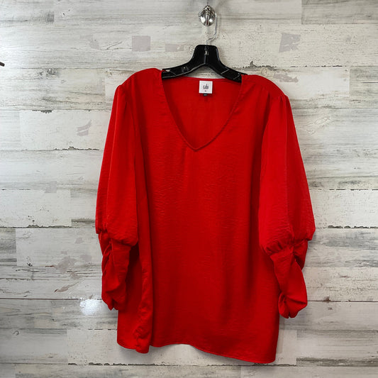 Top 3/4 Sleeve By Cabi In Red, Size: Xl