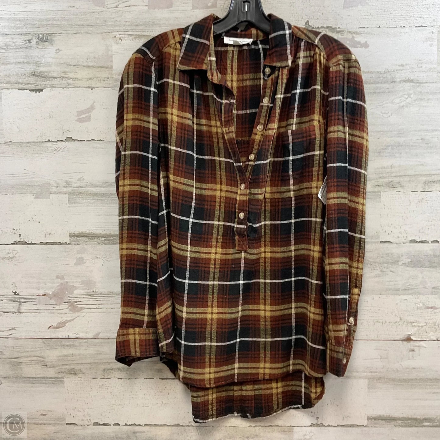 Top Long Sleeve By Beachlunchlounge In Brown, Size: L
