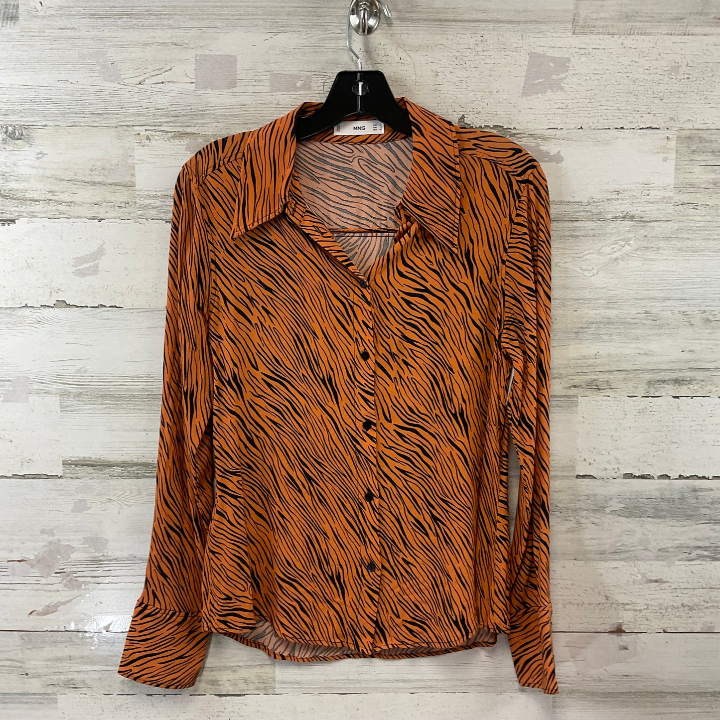 Blouse Long Sleeve By Mng In Orange, Size: S