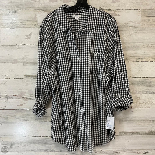 Blouse Long Sleeve By Croft And Barrow In Black, Size: 3x