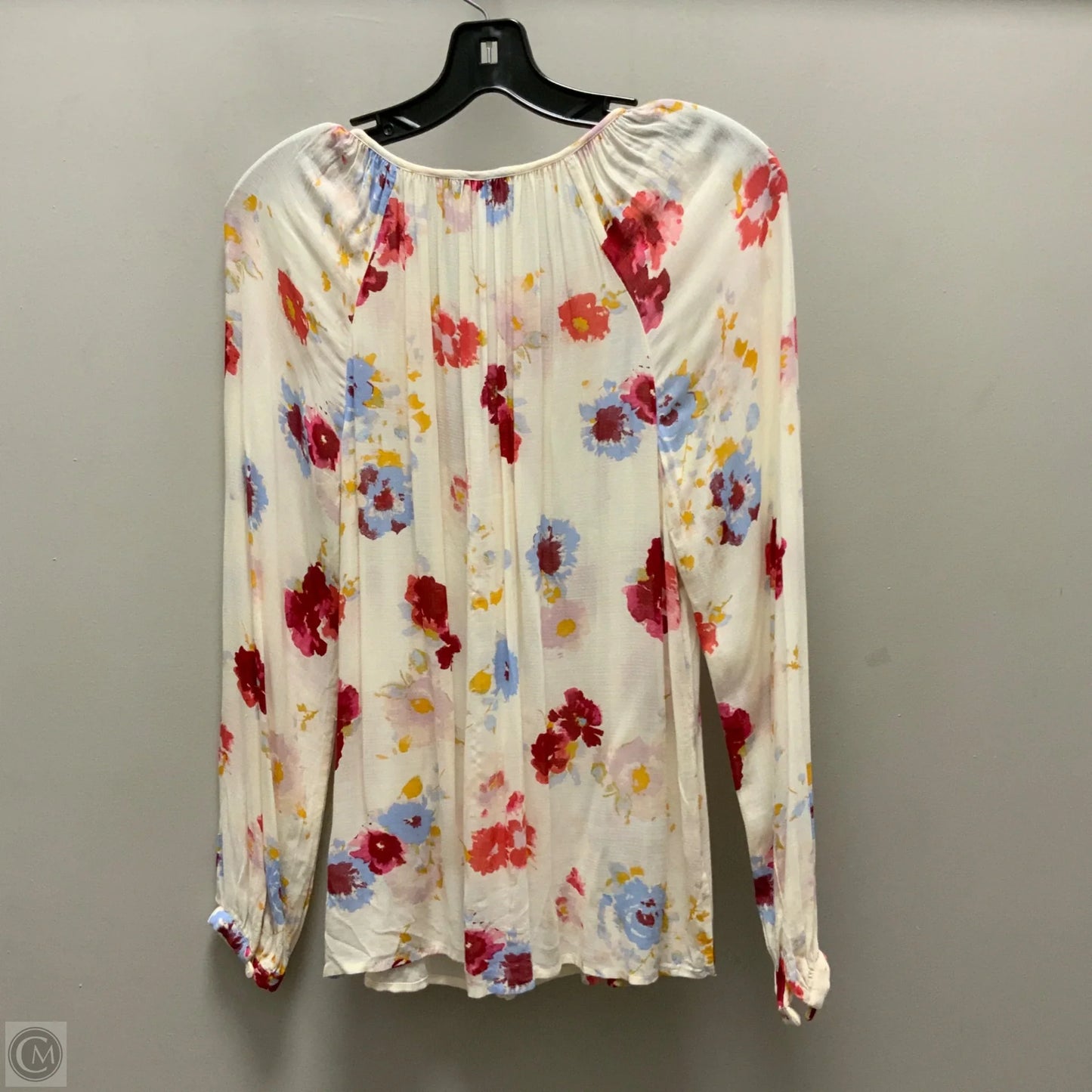 Blouse Long Sleeve By Lucky Brand In Cream, Size: S