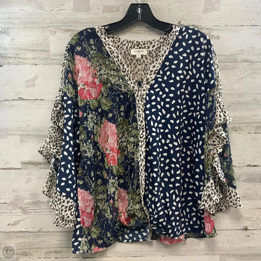 Blouse 3/4 Sleeve By Umgee In Blue, Size: M