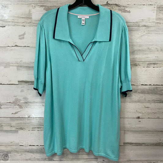 Blouse Short Sleeve By Isaac Mizrahi Live Qvc In Blue, Size: 2x