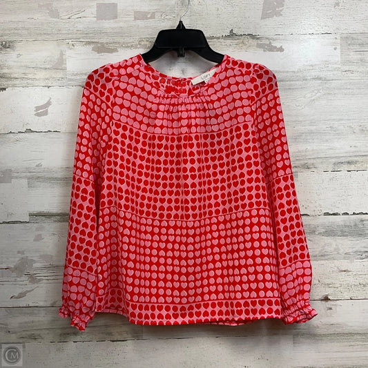 Blouse Long Sleeve By Loft In Red, Size: Xsp