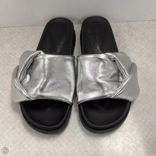 Sandals Flats By Open Edit In Silver, Size: 6