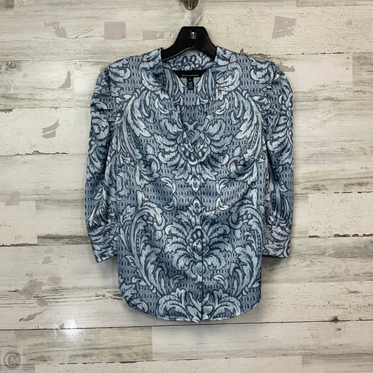 Blouse 3/4 Sleeve By White House Black Market In Blue, Size: Xs