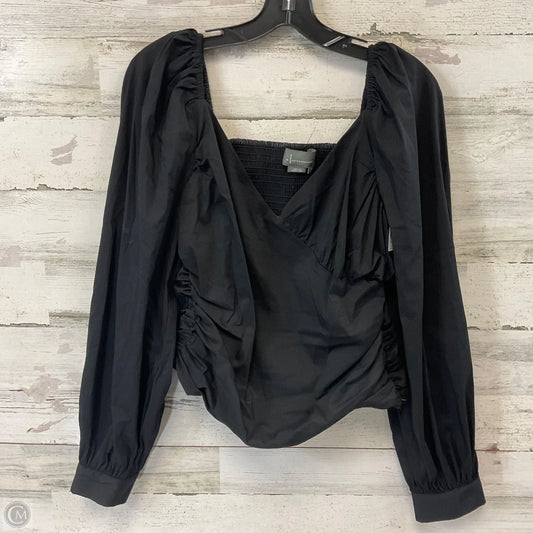 Blouse Long Sleeve By Anthropologie In Black, Size: L