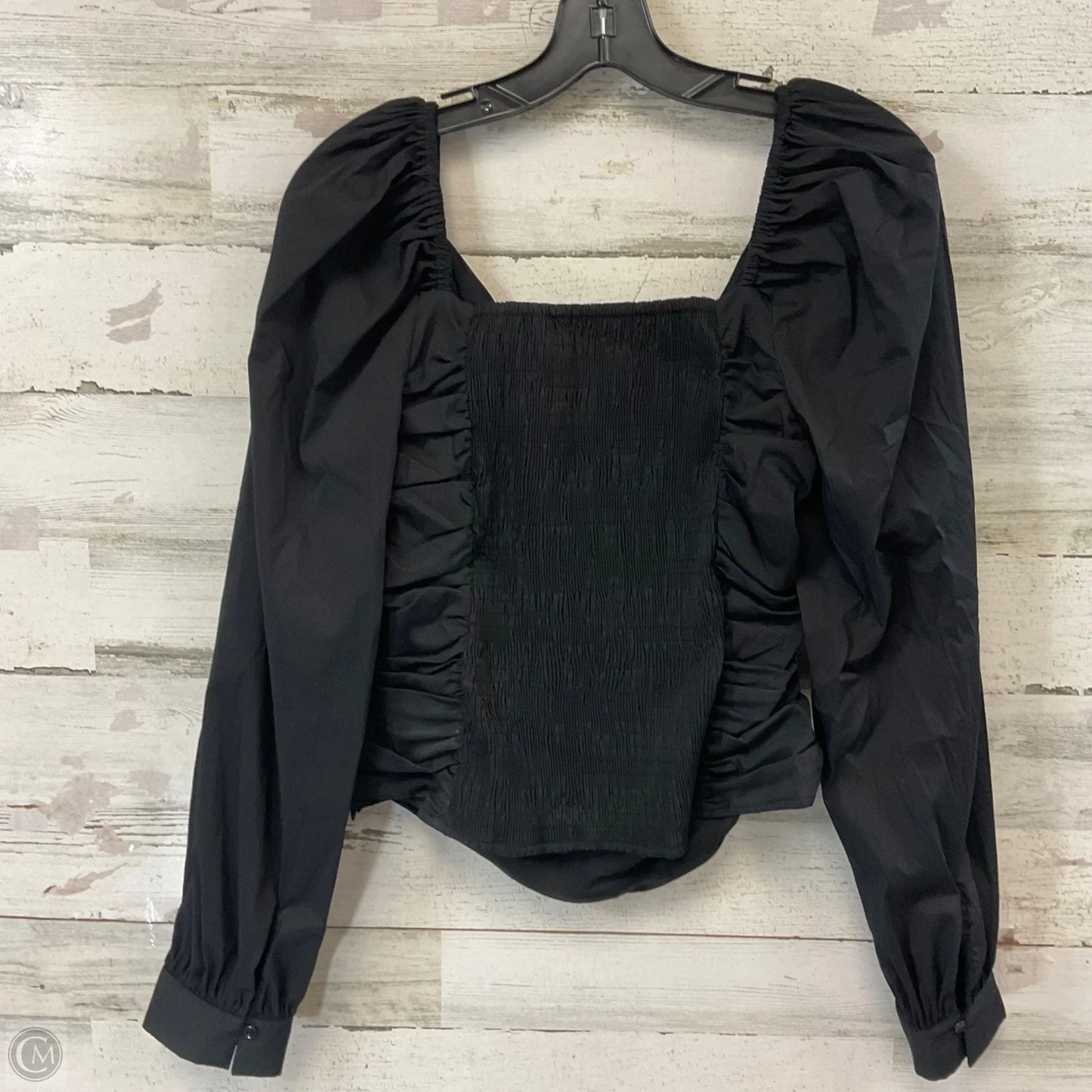 Blouse Long Sleeve By Anthropologie In Black, Size: L