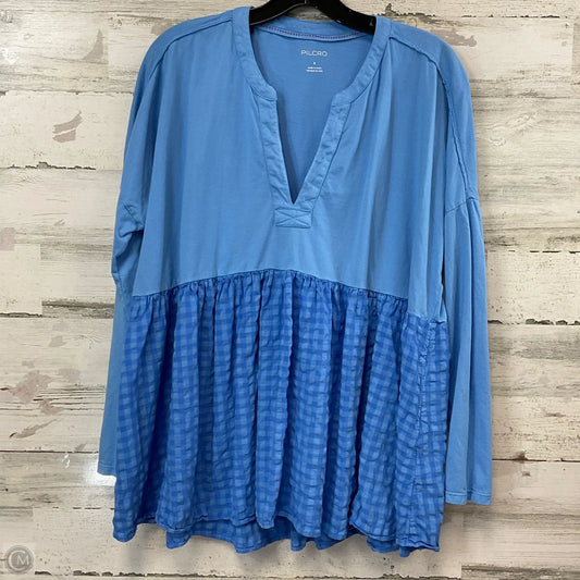 Top Long Sleeve By Pilcro In Blue, Size: S