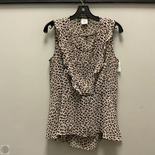 Blouse Sleeveless By Cabi In Brown, Size: S