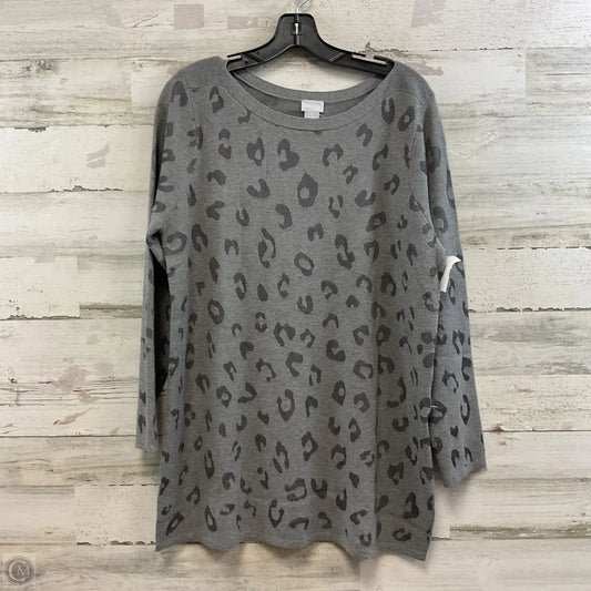 Sweater By Chicos In Grey, Size: L