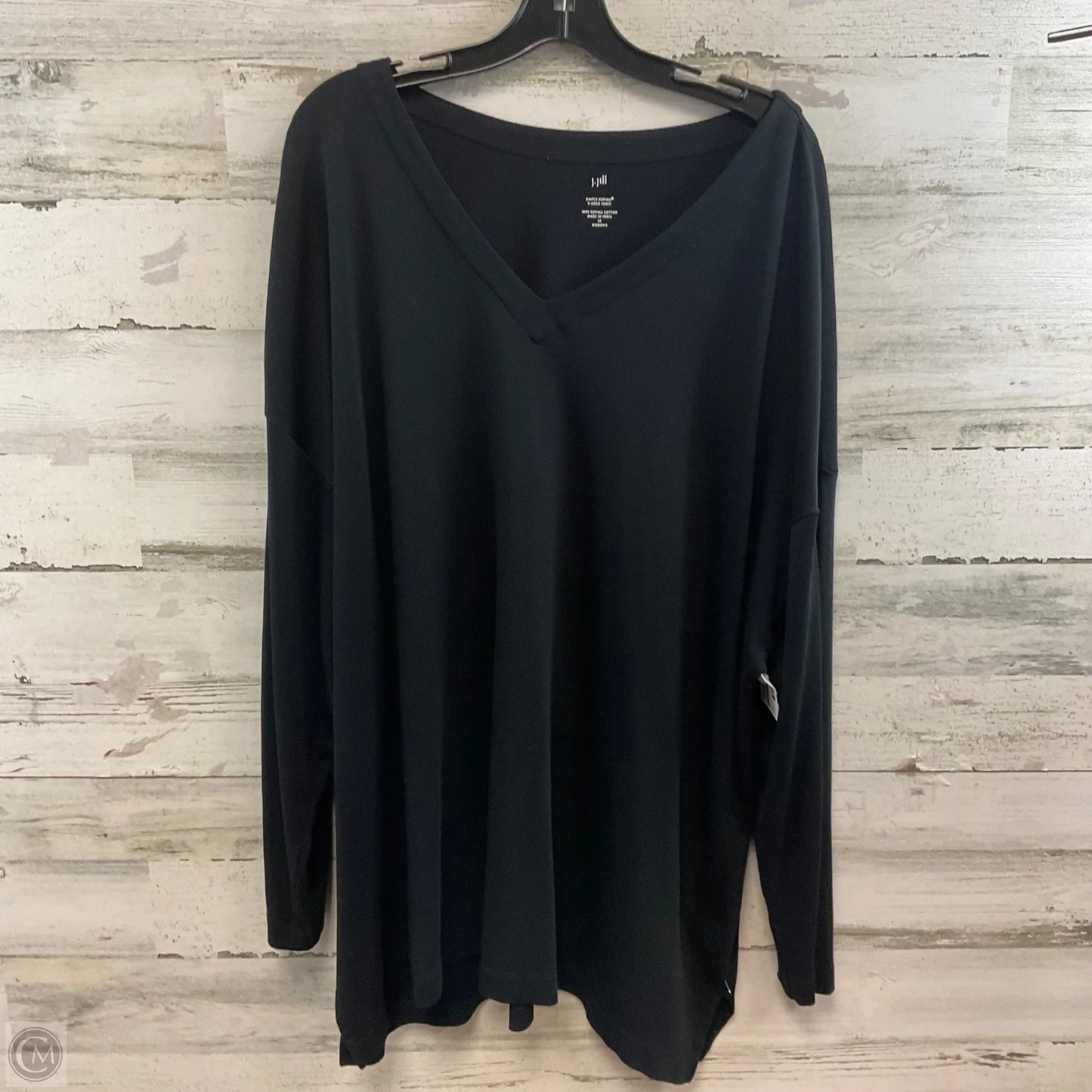 Top Long Sleeve By J. Jill In Black, Size: 3x