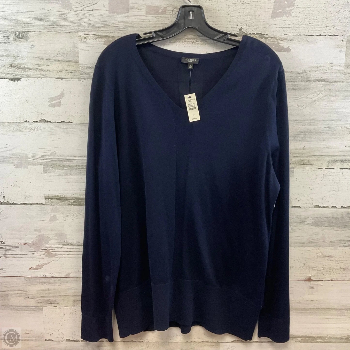 Top Long Sleeve By Talbots In Blue, Size: 1x