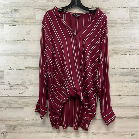 Blouse Long Sleeve By Velvet Heart In Red, Size: L