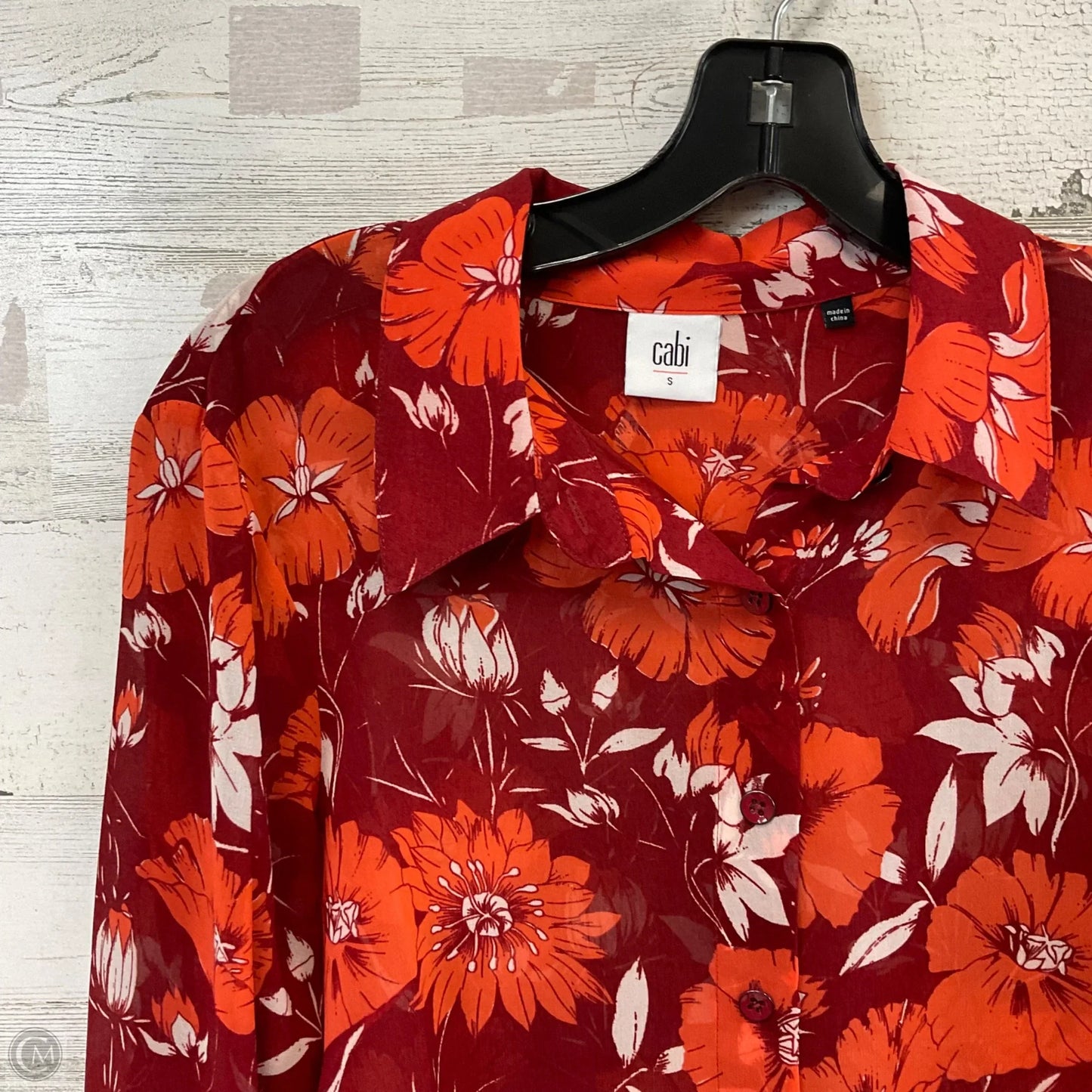 Blouse Long Sleeve By Cabi In Orange, Size: S